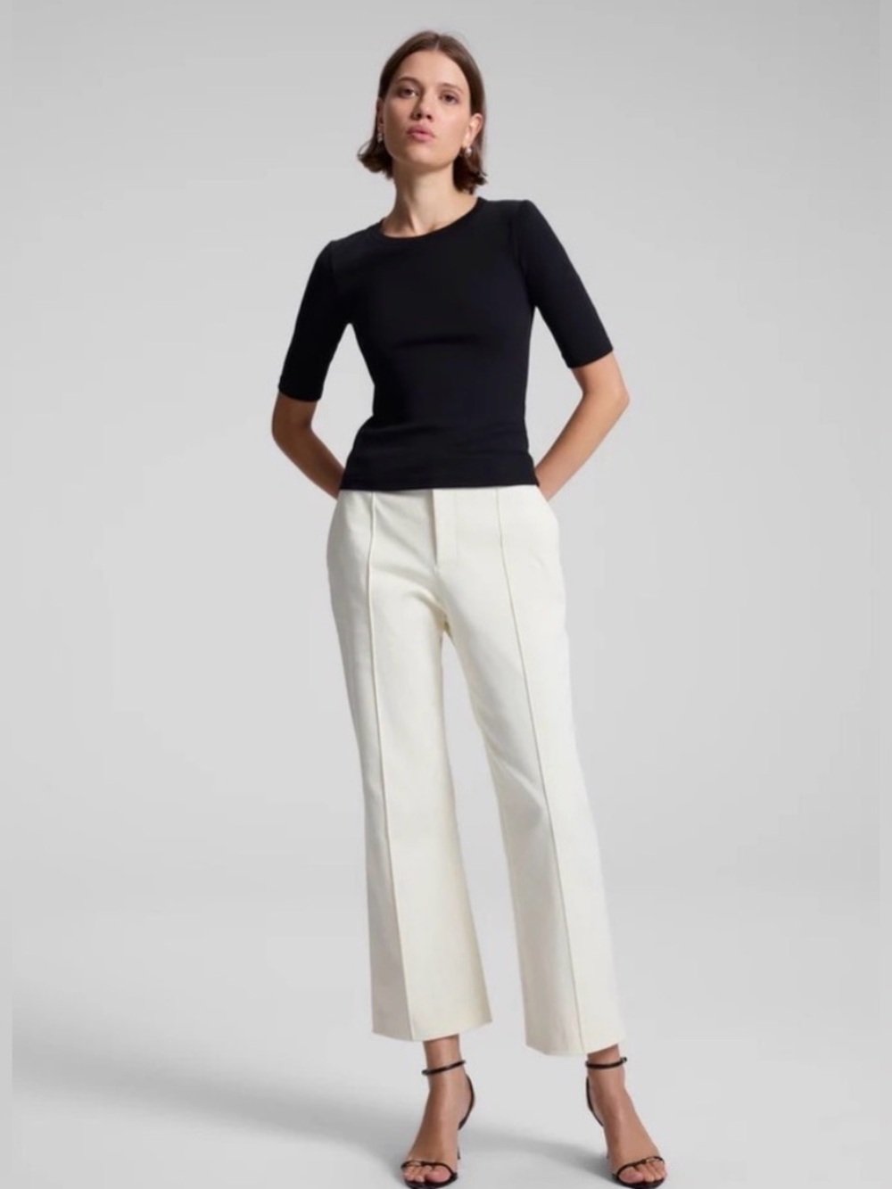 A.L.C. | Cropped Kick Flare Jay Pants | Bone | Size 4 | NWOT
